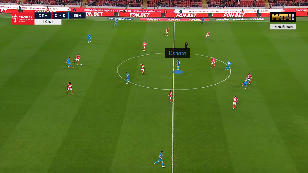 Кузяев открылся между линиями «Спартака»