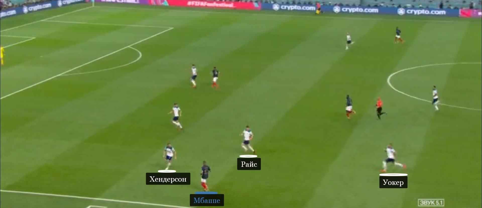 Хендерсон и Райс встретили Мбаппе, пока Уокер возвращался из атаки