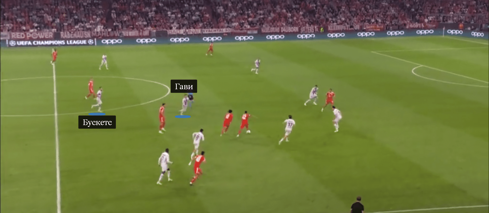 Бускетс поддержал прессинг, а в зону Сержио не успел Гави – «Бавария» легко продвинула мяч через пустую опорную зону перед вторым голом