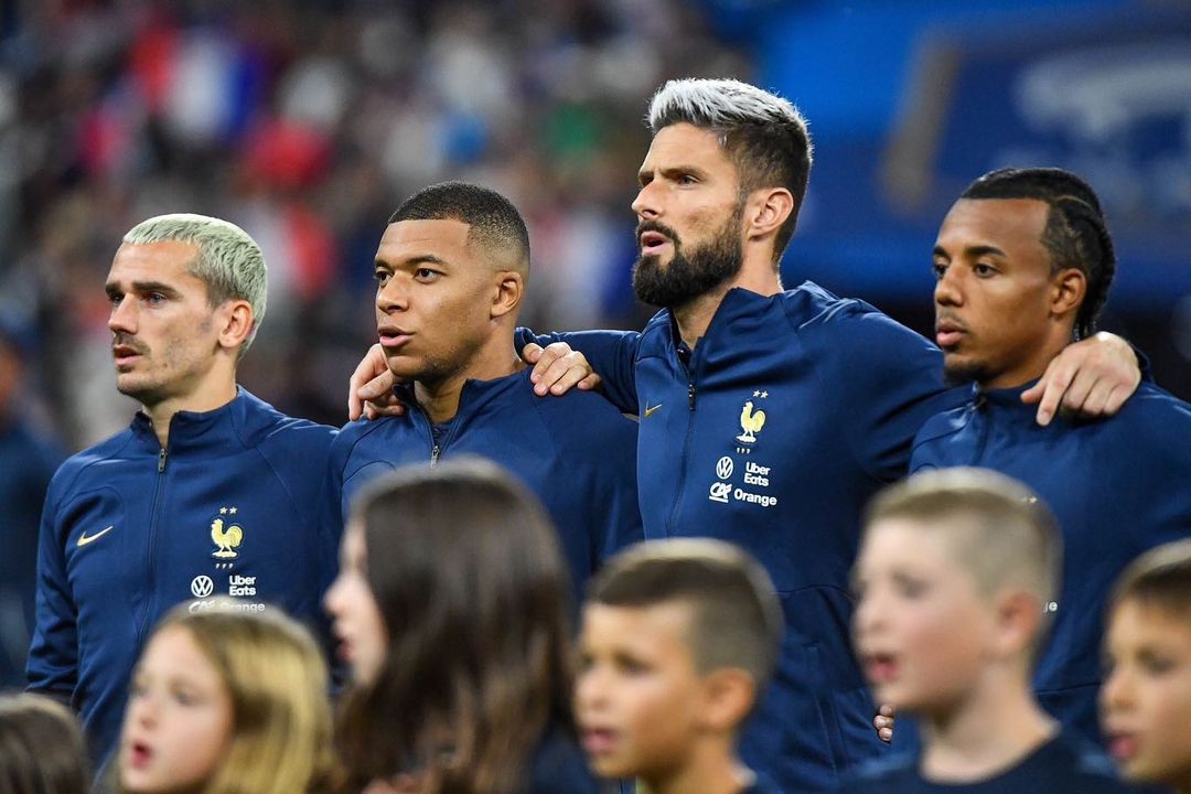 Оливье Жиру, Килиан Мбаппе и Антуан Гризманн