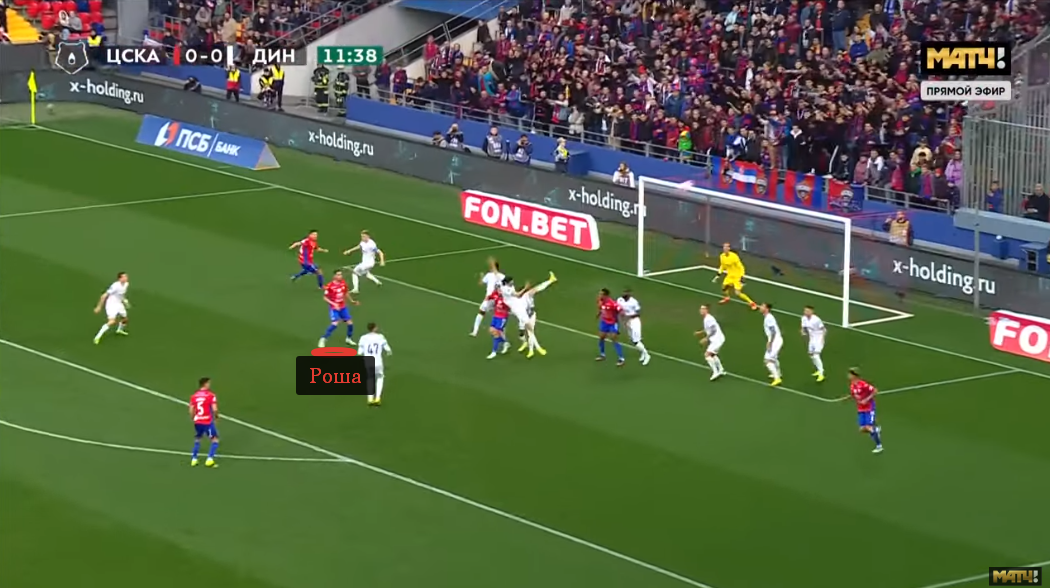 Роша остается без опеки с начала результативного стандарта ЦСКА