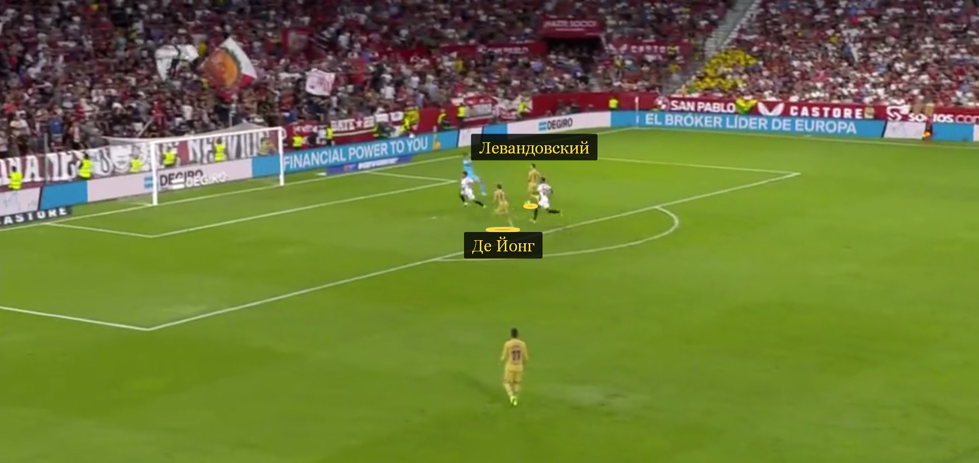 Де Йонг в роли второго форварда в матче «Барселоны» с «Севильей»