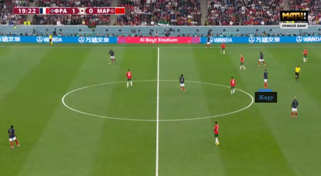 Жиру открылся между линий в рамках французской атаки