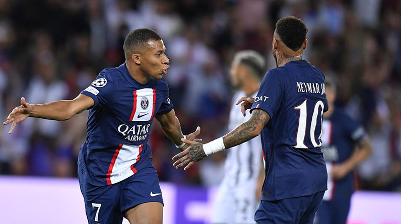 Килиан Мбаппе и Неймар в матче «ПСЖ» – «Ювентус»