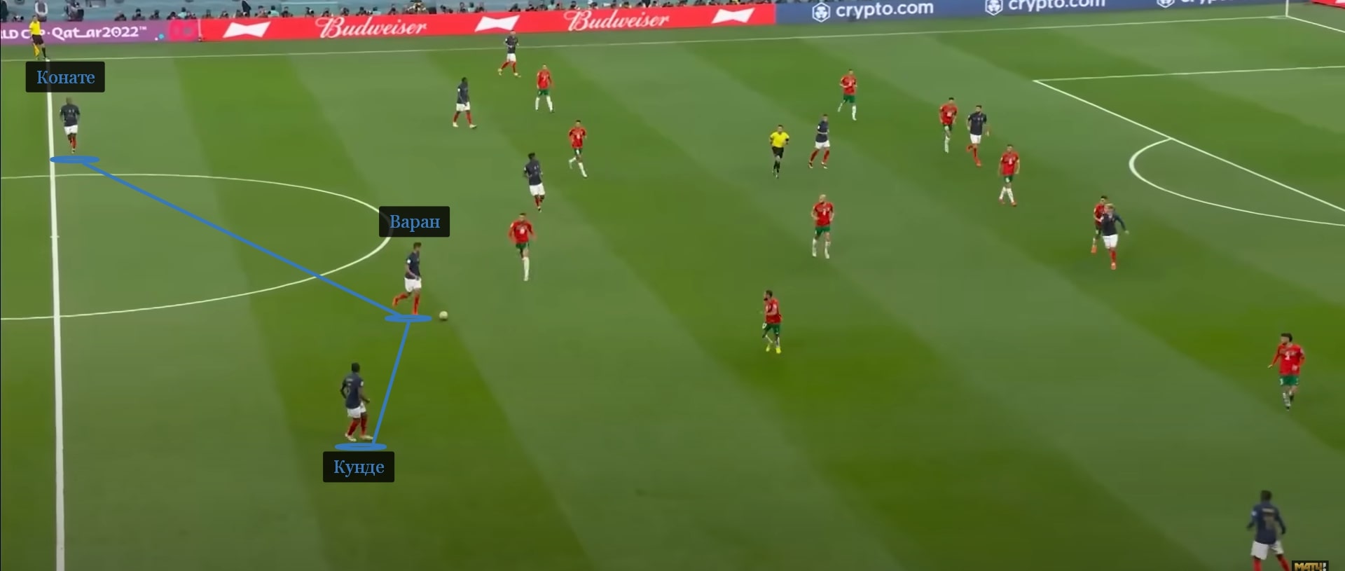 В атаке Кунде действует в первой линии, на схожей высоте с центральными защитниками