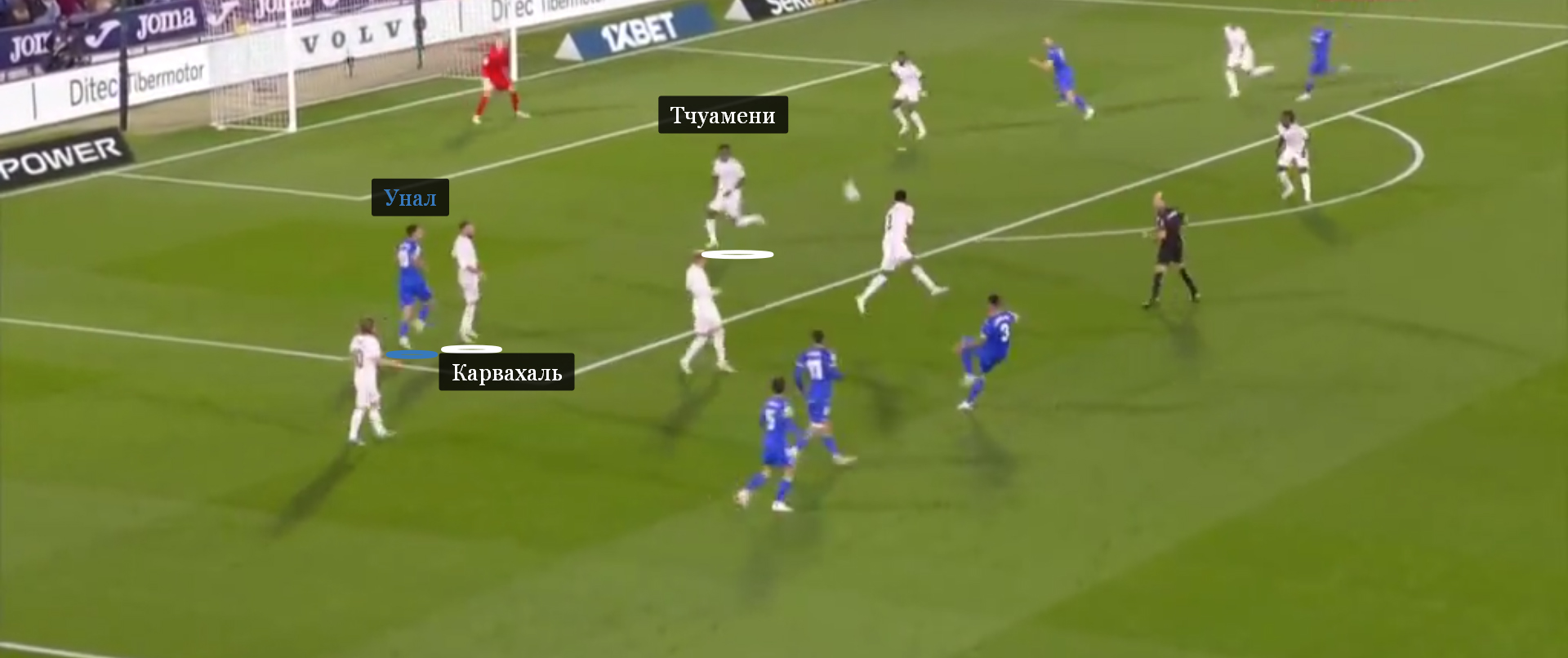 Тчуамени следит за слепой зоной Карвахаля, но забывает про опорную зону